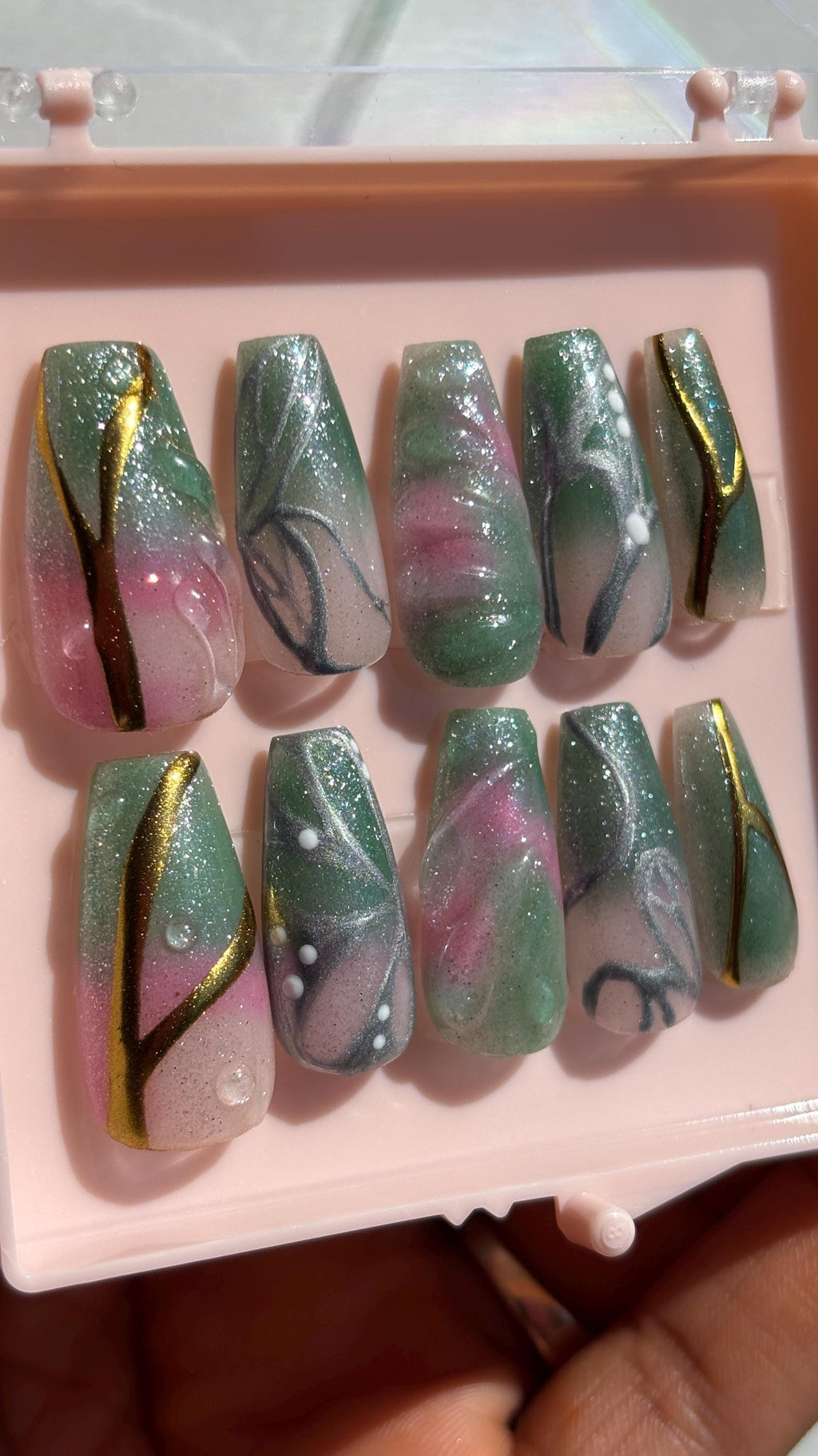 Custom Press-On Nail Set | Handpainted Nail Art | Nails by The Nail Apothecary | Trendsetter Design Tier | Nail Art Level #2