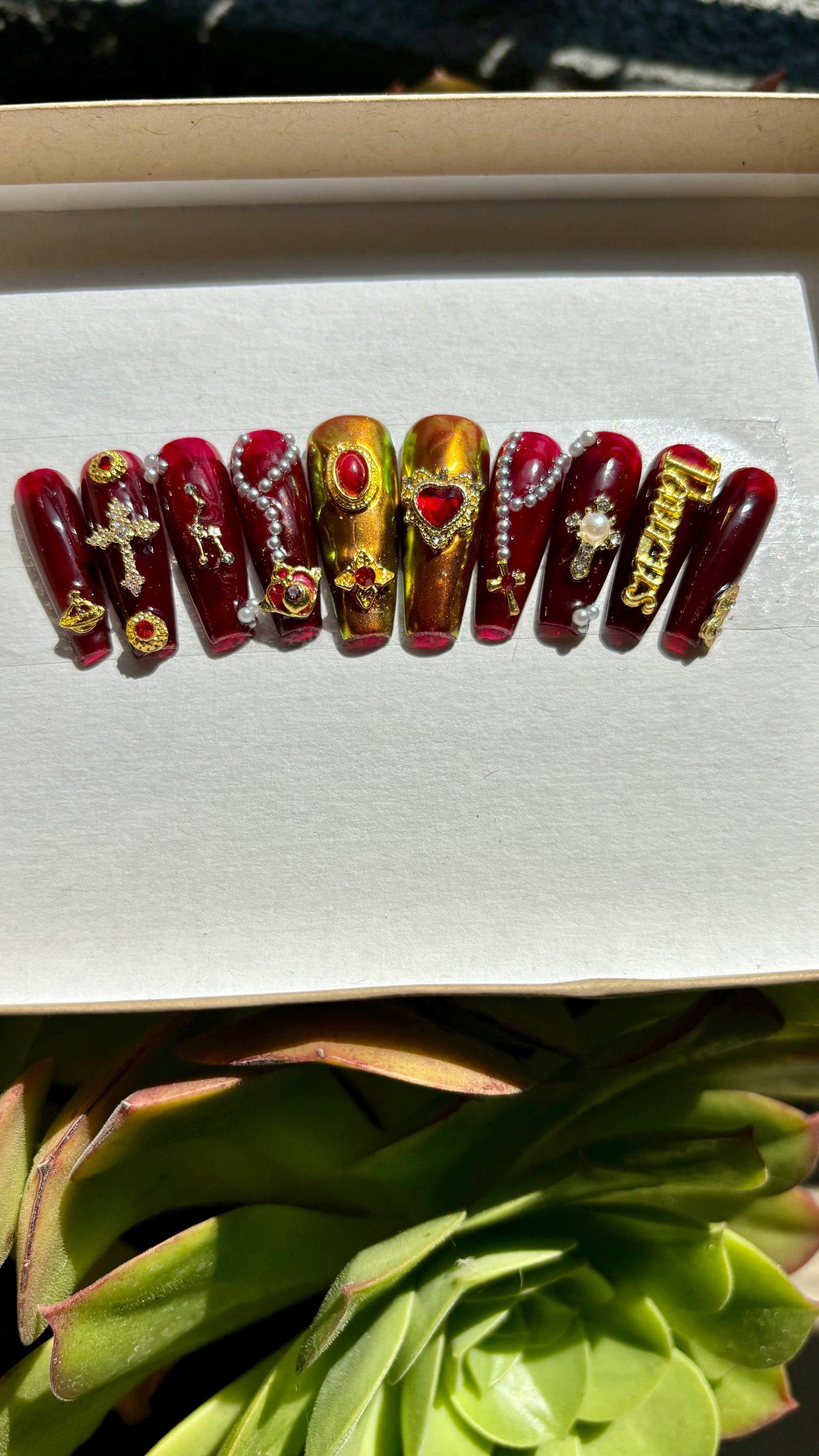 Custom Press-On Nail Set | Multi-Design | Nails by The Nail Apothecary | The Aligned  Design Tier | Nail Art Level #4