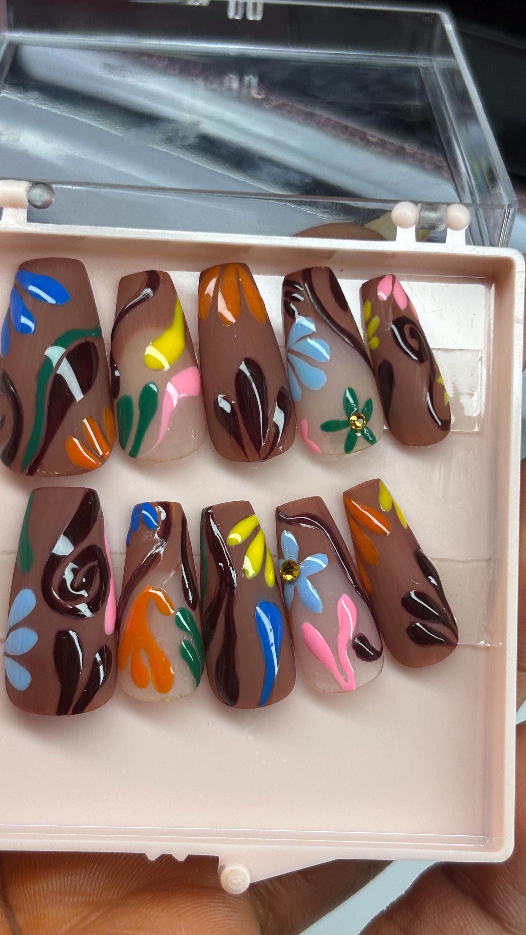 Custom Press-On Nail Set | Handpainted Nail Art | Nails by The Nail Apothecary | Trendsetter Design Tier | Nail Art Level #2